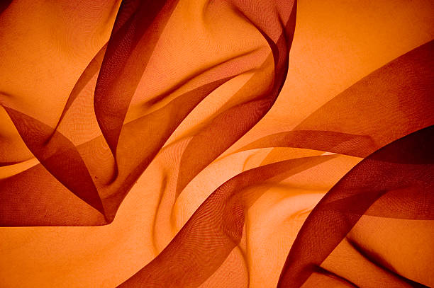 красный золотой яркая шелковая ткань - veil silk smoke red стоковые фото и изображения