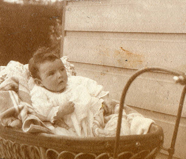 istock Victorian baby in pushcahir 182680157