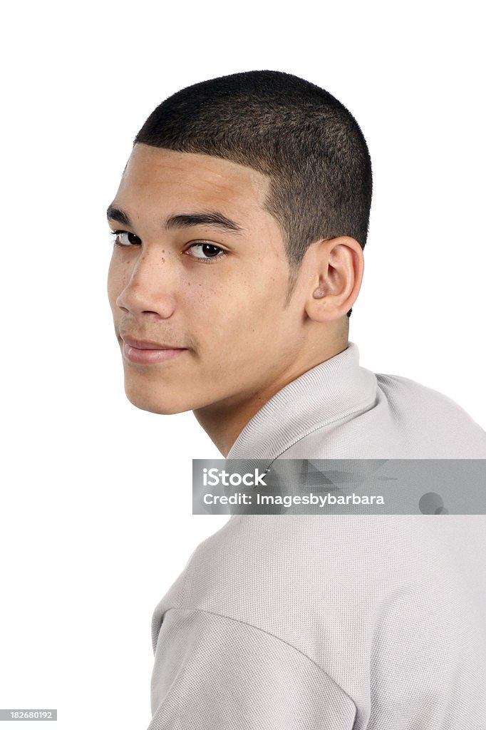 Portrait Teenager looking over his shoulder. 16-17 Years Stock Photo