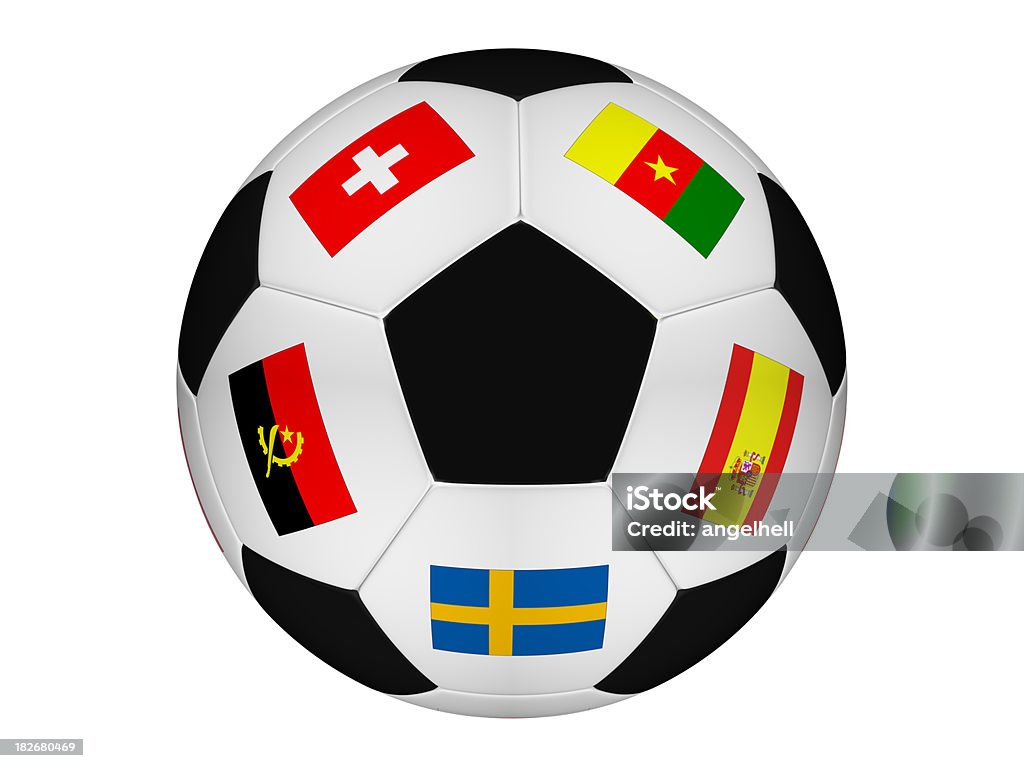 Футбол по всему миру - Стоковые фото Белый фон роялти-фри