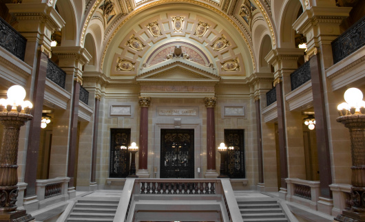 The chambers of the Wisconsin Supreme Court located in the State Capitol in Madison, Wisconsin.