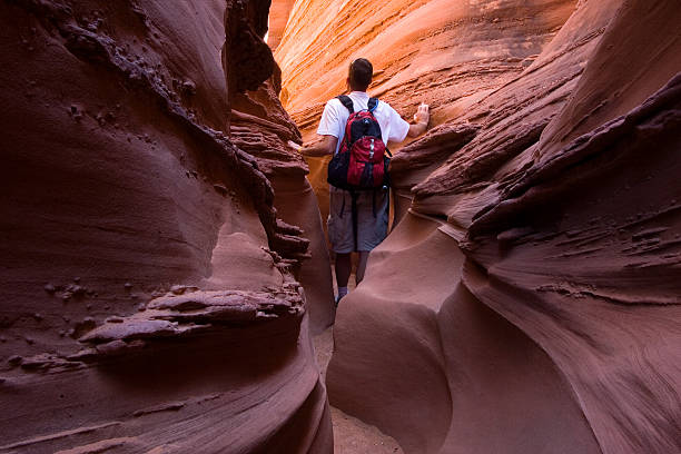 istock Hiker in Slot Canyon 182681266