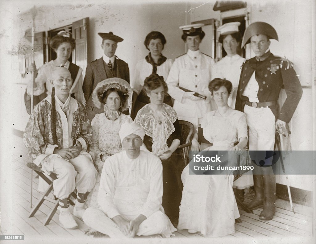 Époque édouardienne robe fantaisie - Photo de Famille libre de droits