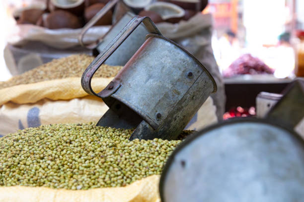 This image vividly brings to life the bustling Spice Market in Mumbai, a sensory-rich destination for both locals and visitors. The market is a mosaic of colours and fragrances featuring a wide variety of spices such as turmeric, cumin, coriander, cardamom, and exotic spice blends that are central to Indian cooking. Notably prominent are the various types of chillis, from fiery red to deep green, adding both heat and depth to the culinary palette. These spices are displayed in heaps and baskets, creating an inviting and aromatic tapestry. This photo aims to showcase the Spice Market as a symbol of Mumbai's rich culinary culture, where every spice and chilli tells a story of tradition, flavour, and the essence of Indian cuisine.