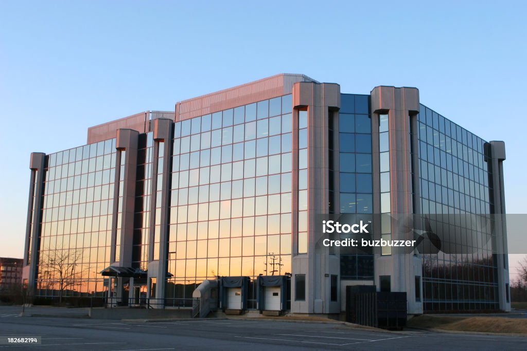 Modern Industrial Building at sunset  Office Building Exterior Stock Photo