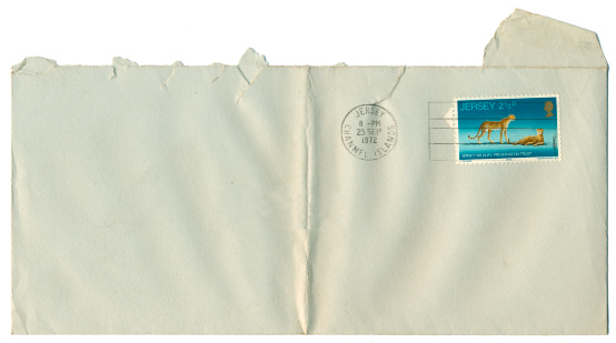 An old used envelope posted by air mail from Syria, with the address removed.