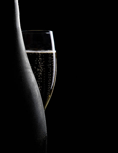Champagne splash on orange background