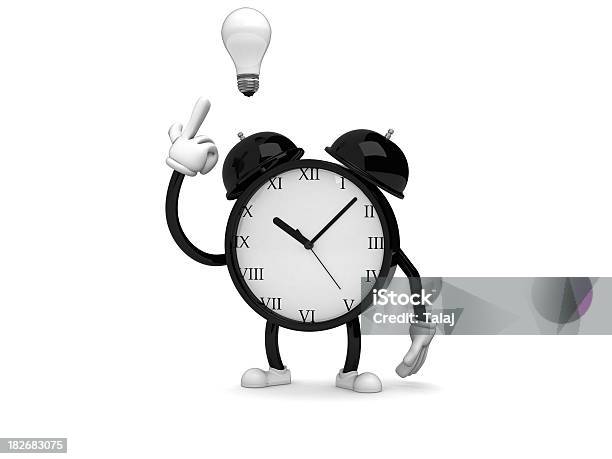 Alarm Clock Stock Photo - Download Image Now - Alarm Clock, Black Color, Cartoon