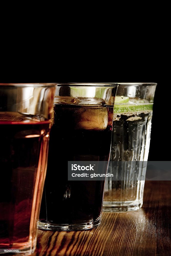 Drinks in a row Various cool drinks in a row. Vodka Stock Photo