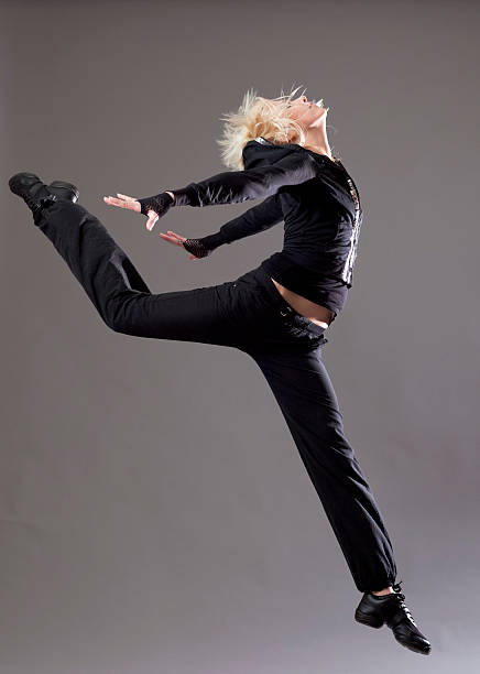 istock The HIP HOP Dancer on gray  background 182683474