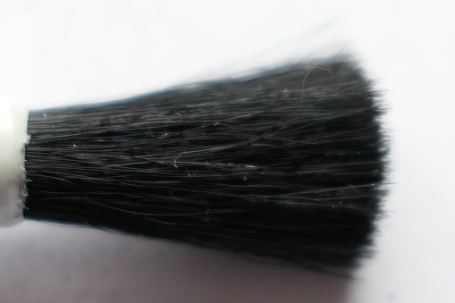 macro close up of brush bristles/head