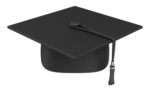 isolated black mortar board.3d render.