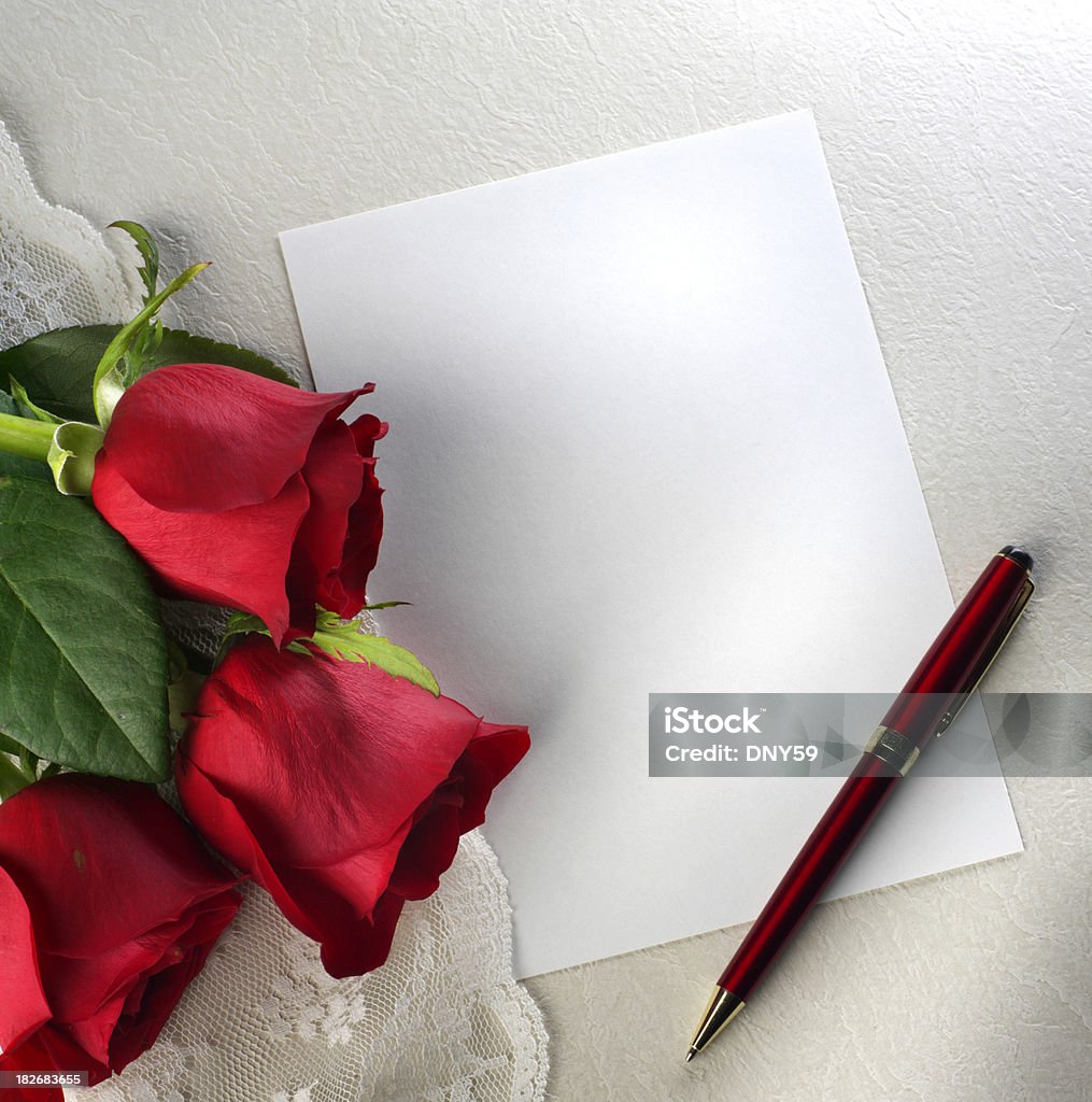 Carta de Amor - Foto de stock de Rosa - Flor royalty-free