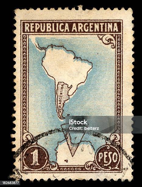 Francobolli Di Argentina - Fotografie stock e altre immagini di Francobollo postale - Francobollo postale, Argentina - America del Sud, Brasile