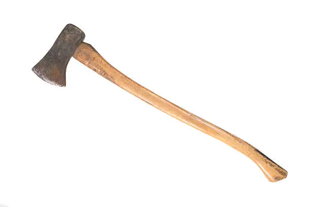 Used Ax isolated on white.