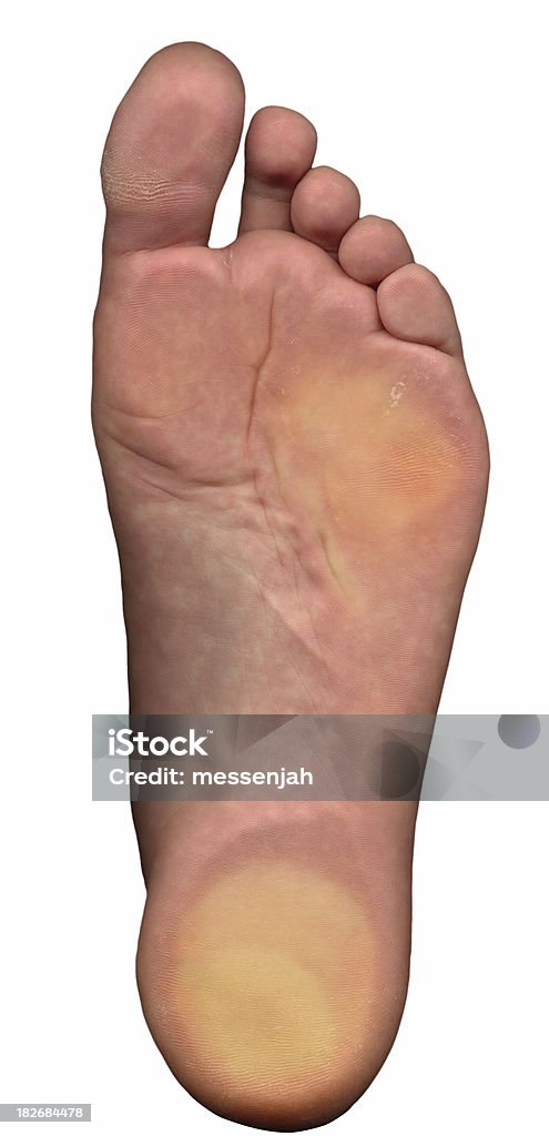 Sole Foot pressed against glass. Adult Stock Photo
