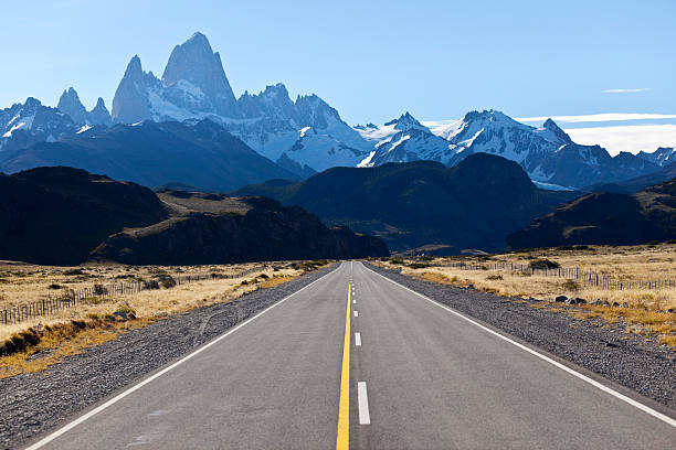 istock Blue sky over empty highway in Argentina Patagonia 182684665