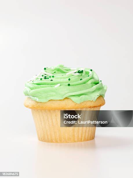 Gourmet Buttercream Cupcake Stock Photo - Download Image Now - Cupcake, Green Color, Icing