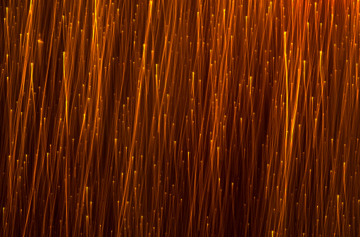 Long Exposure photo of fire sparkles.