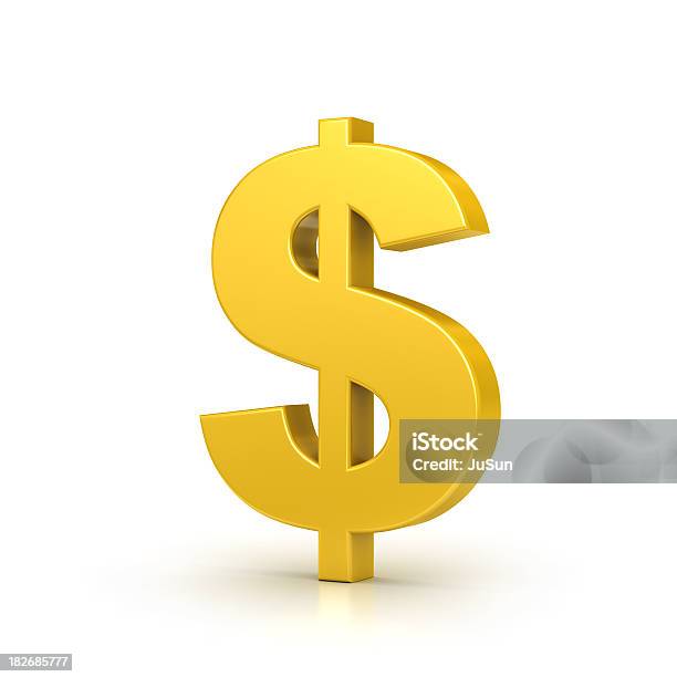 Golden Dollar Stockfoto und mehr Bilder von Dollarsymbol - Dollarsymbol, Dreidimensional, Währung