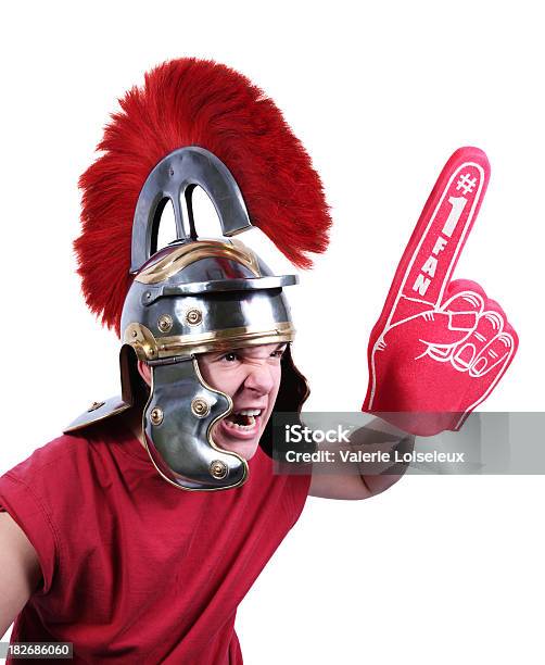 Adolescente Con Centurion Casco E Schiuma Mano - Fotografie stock e altre immagini di Gladiatore - Gladiatore, 14-15 anni, 16-17 anni