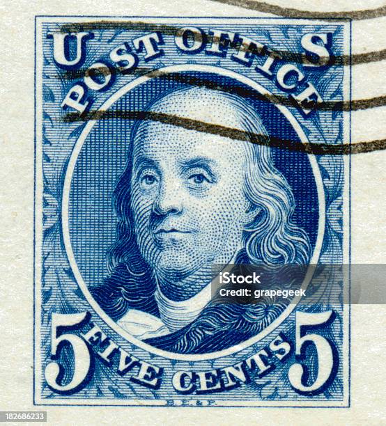 ビンテージ郵便切手米国ベンジャミンフランクリン - なめるのストックフォトや画像を多数ご用意 - なめる, アメリカ合衆国, アメリカ国旗