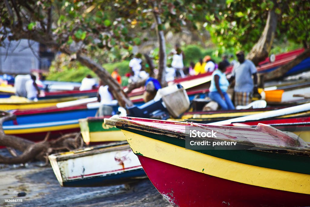 Bateaux de pêche des Caraïbes - Photo de Jamaïque libre de droits