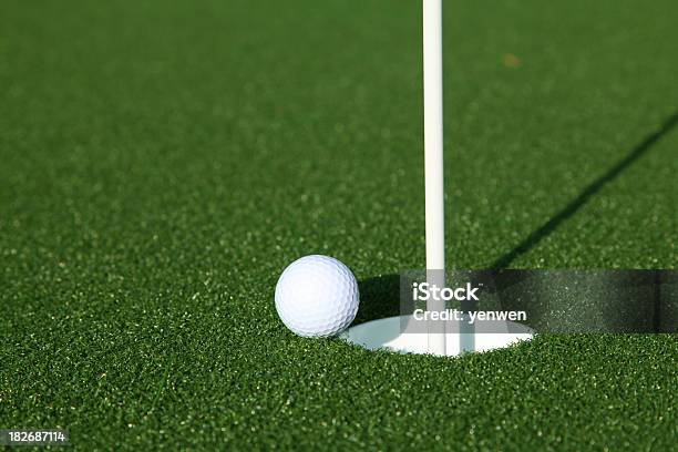 Golf Ball Stock Photo - Download Image Now - Close To, Copy Space, Flag