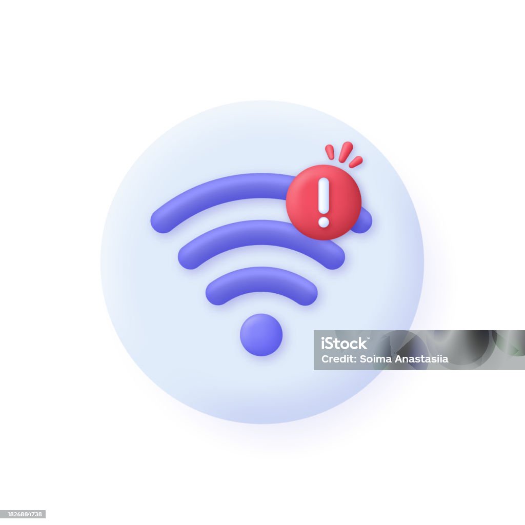 Bad Connection Vector 3d Wireless Or Wifi Illustration On Speech Bubble Bad Connection ...