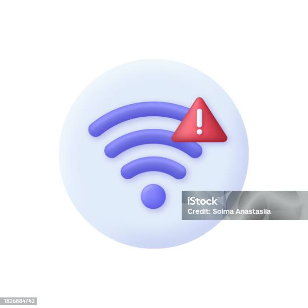 Bad Connection Vector 3d Wireless Or Wifi Illustration On Speech Bubble Bad Connection ...