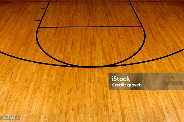 Simplistic Aerial View Of A Basketball Court Stock Photo - Download Image Now - Basketball - Sport, Sports Court, Backgrounds