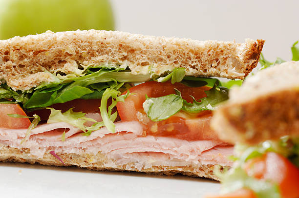 Tigella bread stuffed with ham and lettuce.