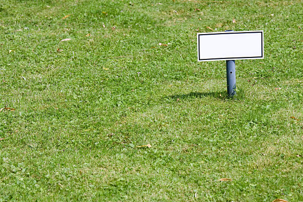 istock green grass meadow with blank sign 182688853