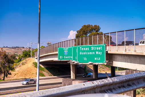 Interstate road in the outskirts