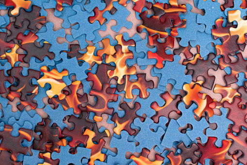 Mixed Jigsaw Puzzle Peaces Background
