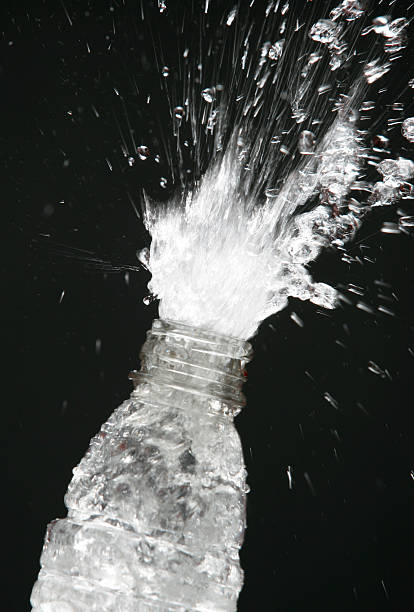 Water Bottle splashing stock photo