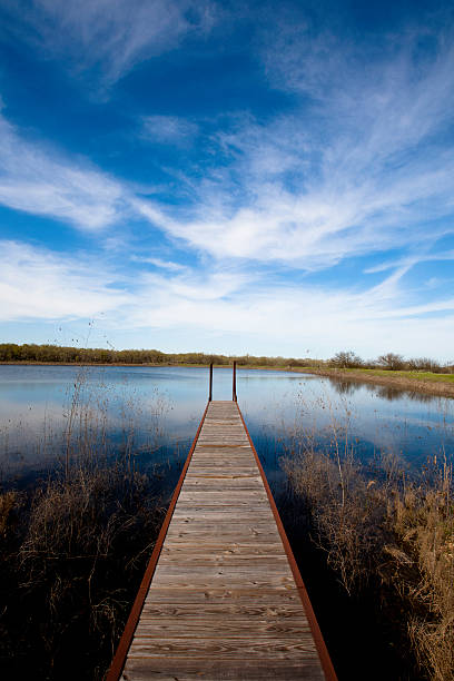 istock Dock Leading Out to Lake on a Beautiful Day 182690711