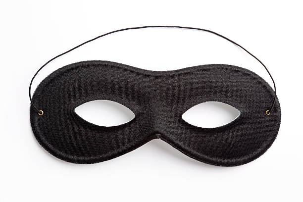 istock Black carnival mask on white background 182690898
