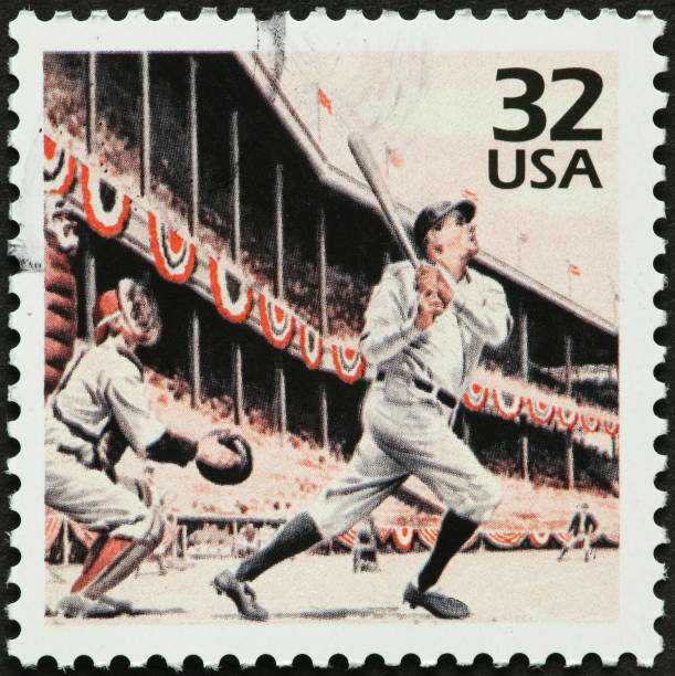 vintage world series vintage world series on a postage stamp left handed catcher stock pictures, royalty-free photos & images