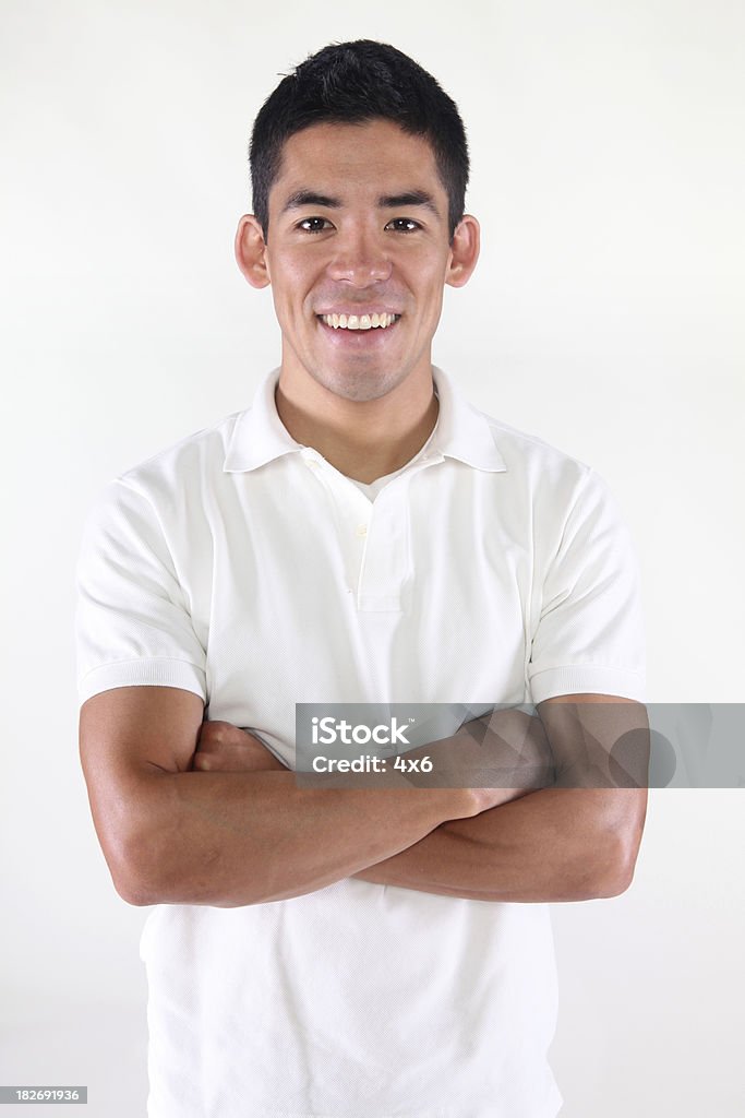 Casual homem dobrar os braços - Foto de stock de Camisa Pólo royalty-free
