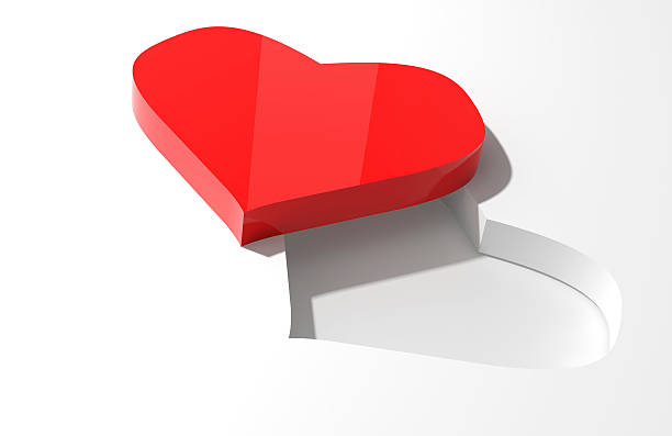 Missing you, Red Heart on White Background, with Copyspace (XXXL) stock photo