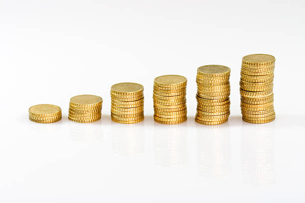 istock Growing stacks of coins 182693947