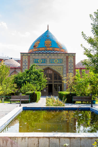 istock pond and Blue Mosque in green yard in Yerevan 1826944908