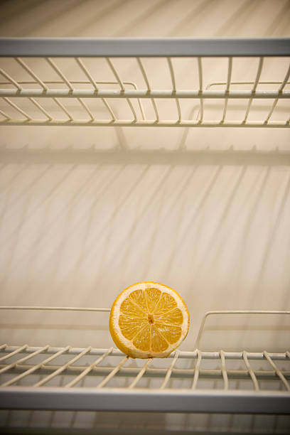 empty fridge stock photo