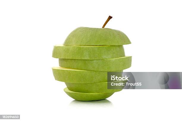Grüner Apfel Stockfoto und mehr Bilder von Apfel - Apfel, Bildhintergrund, Scheibe - Portion