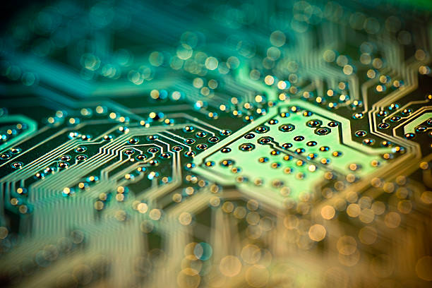 ordenador de placa de circuito - computer science defocused macro fotografías e imágenes de stock