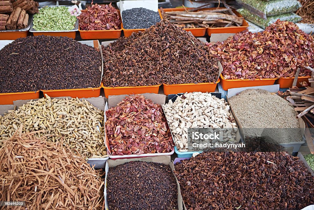 Asiatica spice market - Foto stock royalty-free di Negozio