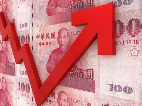Taiwan dollar money yuan finance growth chart graph