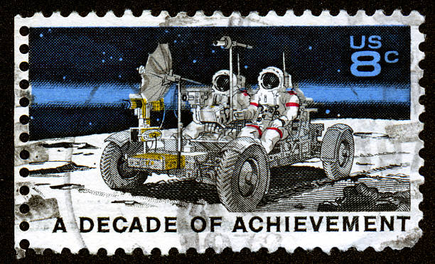 istock Vintage US Moon Apollo Stamp 182695704