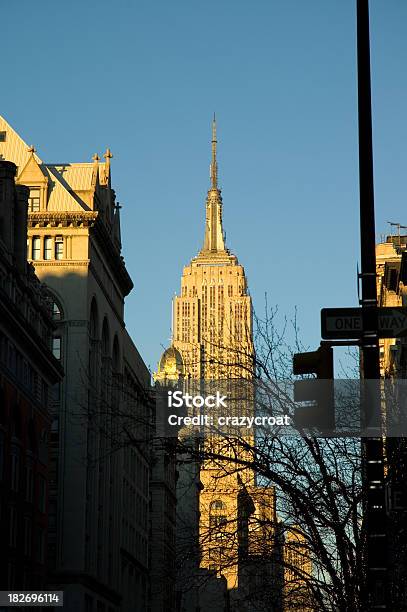 Photo libre de droit de Vue De Lempire State Building À New York banque d'images et plus d'images libres de droit de Concepts - Concepts, Coucher de soleil, D'ascendance européenne